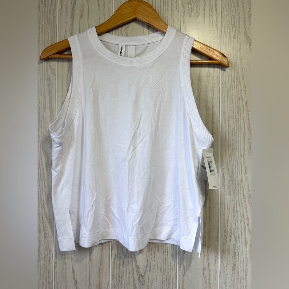 Spanx Supernaturals Flow Crew Tank XS NWT Vivid White